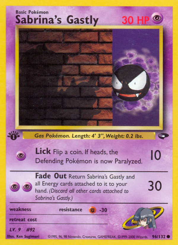 Sabrina's Gastly (96/132) [Gym Challenge 1st Edition] | Exor Games Summserside