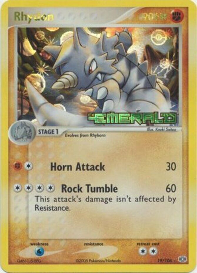 Rhydon (19/106) (Stamped) [EX: Emerald] | Exor Games Summserside