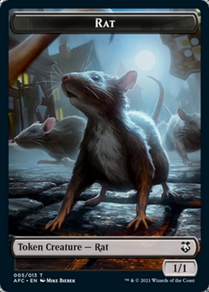 Rat // Zombie Double-sided Token [Dungeons & Dragons: Adventures in the Forgotten Realms Commander Tokens] | Exor Games Summserside