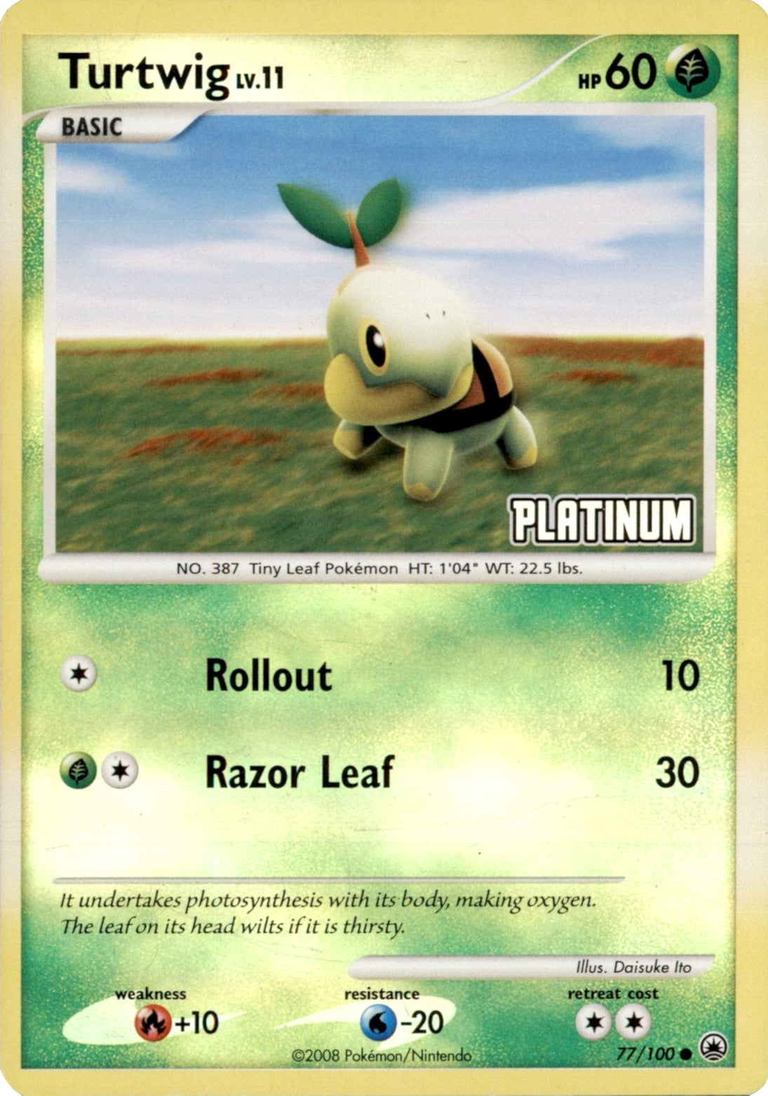 Turtwig LV.11 (77/100) (Platinum) [Burger King Promos: 2008 Collection] | Exor Games Summserside