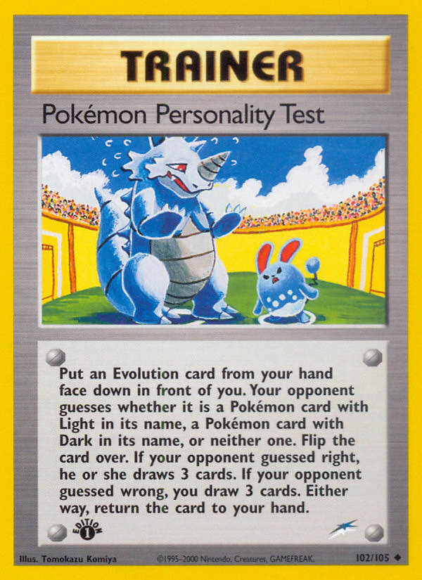 Pokemon Personality Test (102/105) [Neo Destiny 1st Edition] | Exor Games Summserside