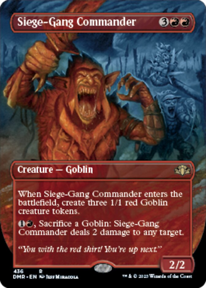 Siege-Gang Commander (Borderless Alternate Art) [Dominaria Remastered] | Exor Games Summserside