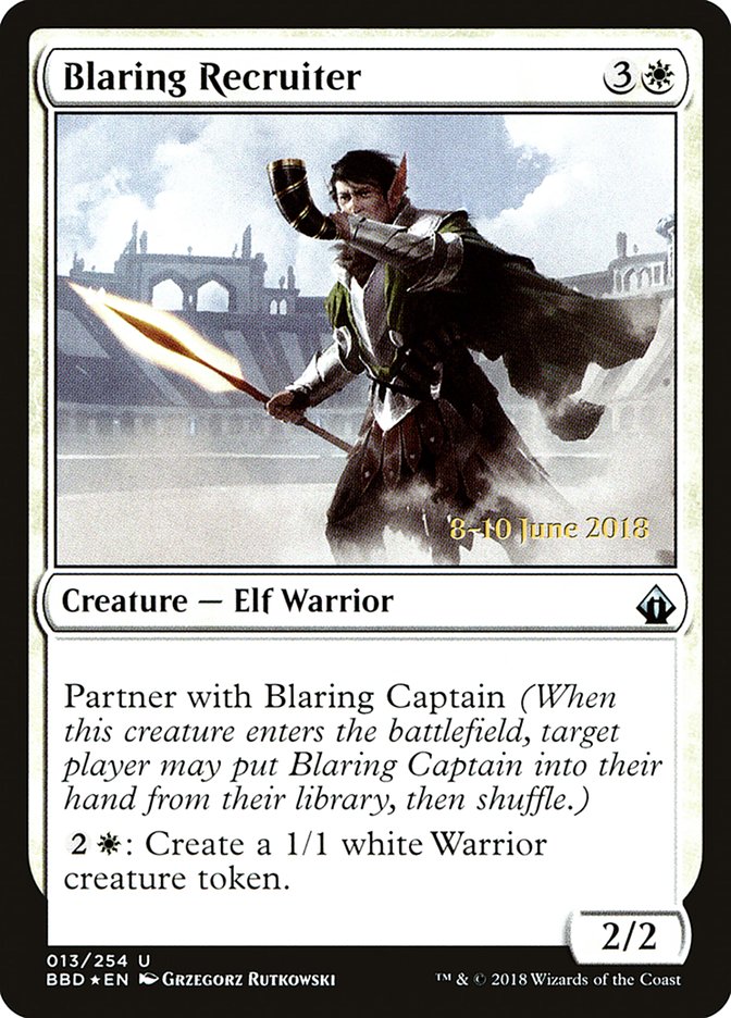 Blaring Recruiter  (Prerelease) [Battlebond Promos] | Exor Games Summserside