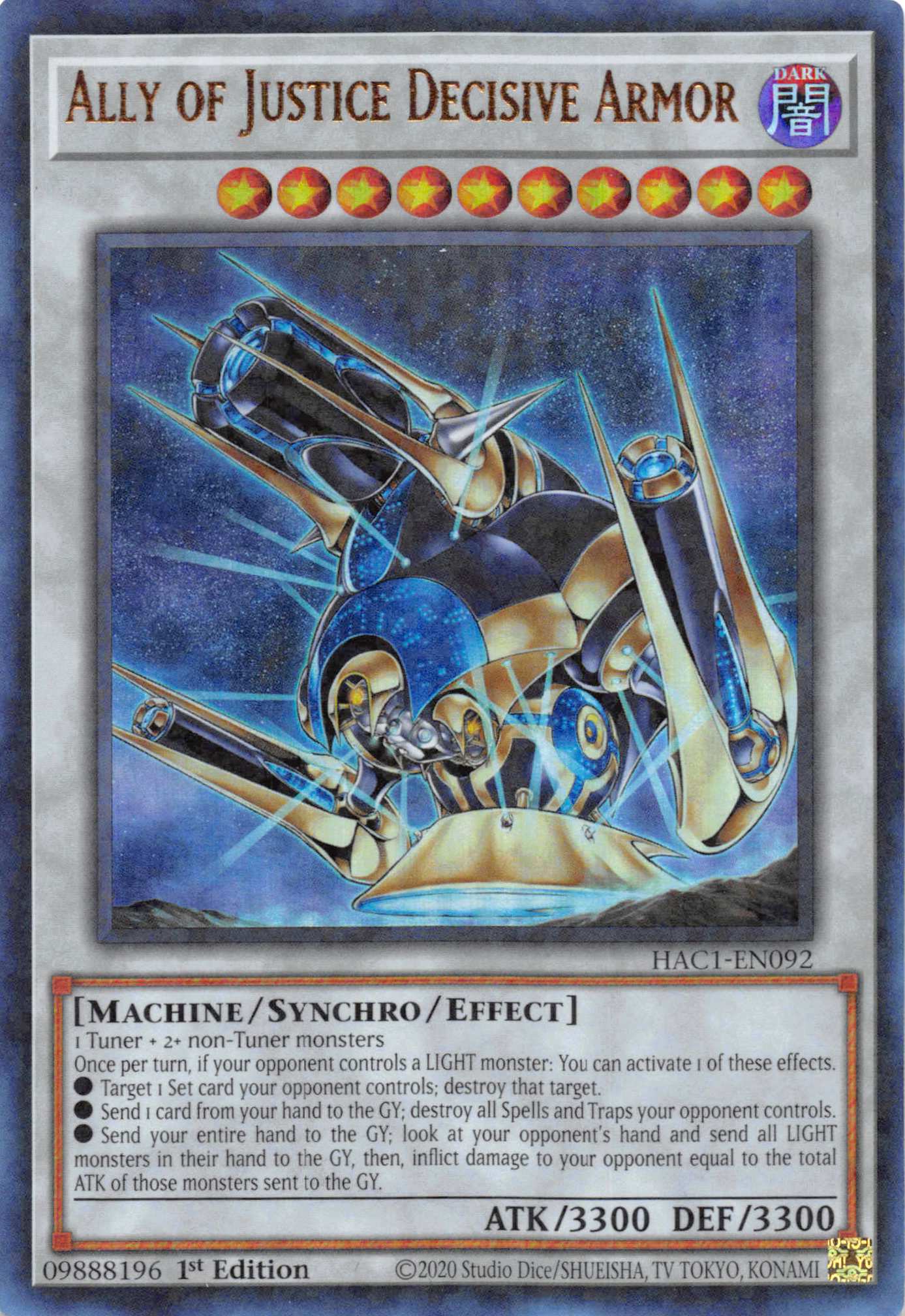 Ally of Justice Decisive Armor (Duel Terminal) [HAC1-EN092] Parallel Rare | Exor Games Summserside