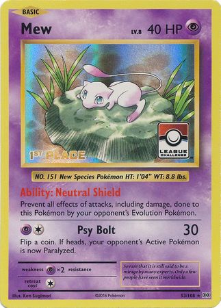 Mew (53/108) (League Promo 1st Place) [XY: Evolutions] | Exor Games Summserside