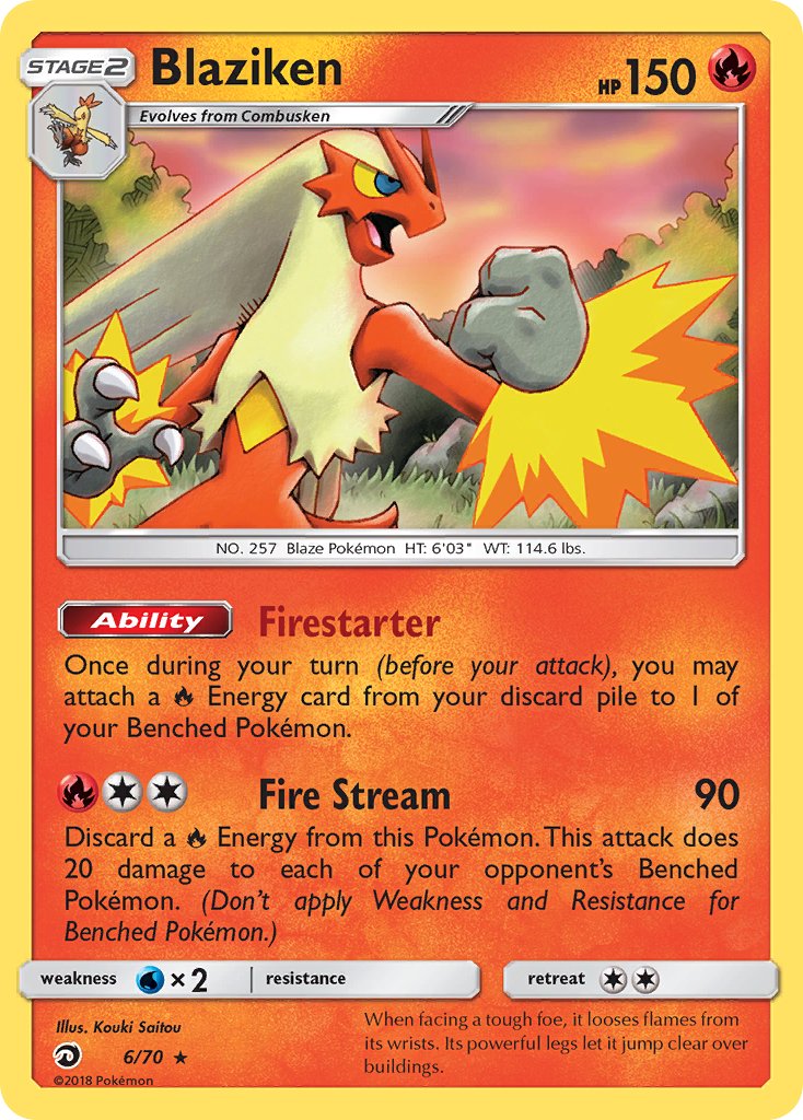 Blaziken (6/70) (Theme Deck Exclusive) [Sun & Moon: Dragon Majesty] | Exor Games Summserside