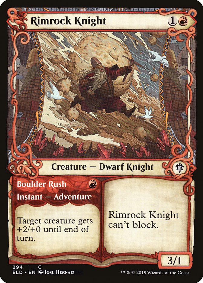 Rimrock Knight // Boulder Rush (Showcase) [Throne of Eldraine] | Exor Games Summserside