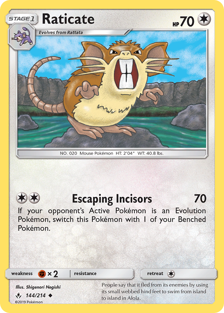 Raticate (144/214) [Sun & Moon: Unbroken Bonds] | Exor Games Summserside