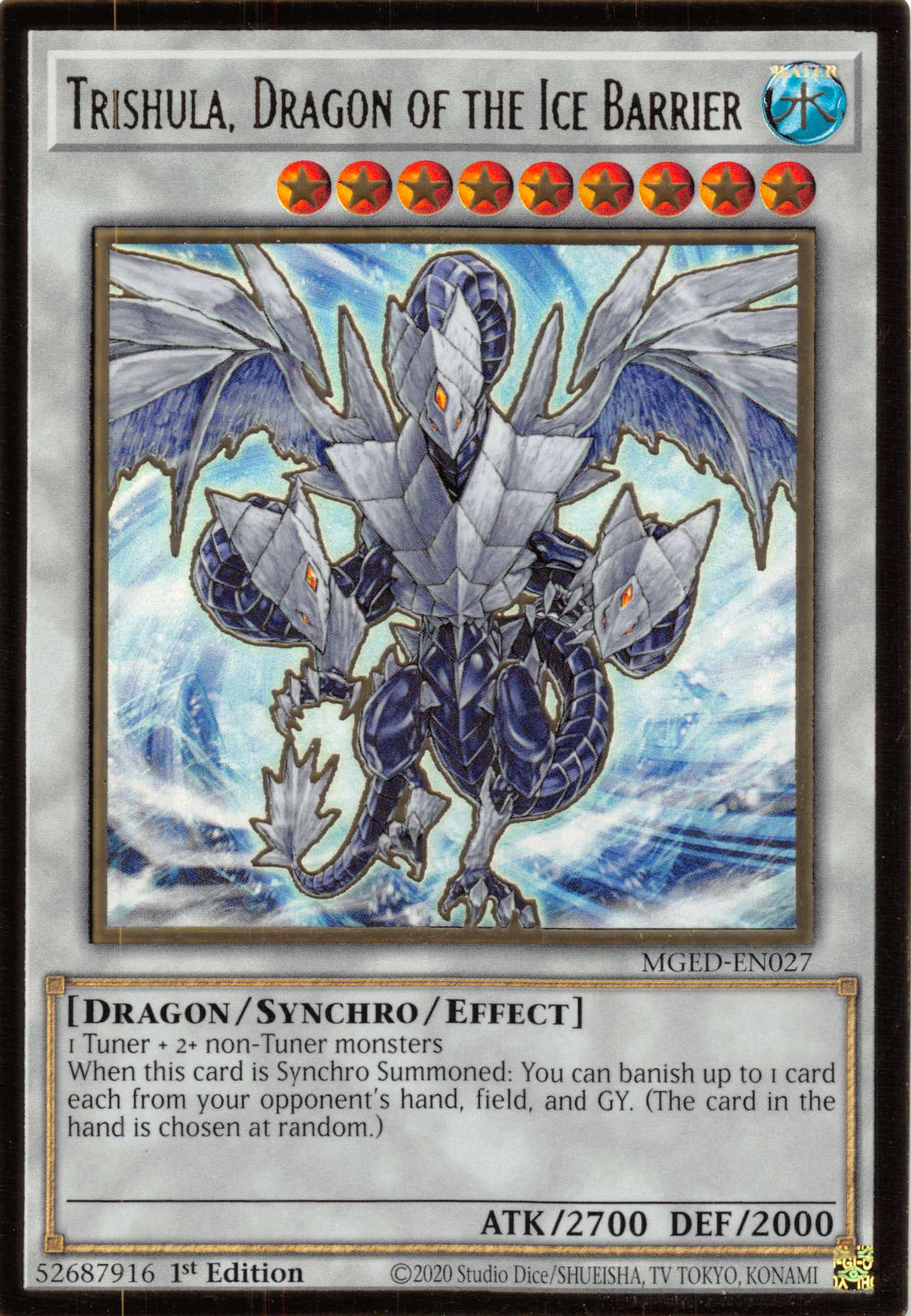 Trishula, Dragon of the Ice Barrier [MGED-EN027] Gold Rare | Exor Games Summserside