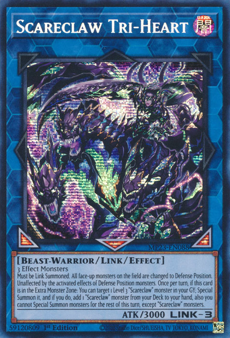 Scareclaw Tri-Heart [MP23-EN088] Prismatic Secret Rare | Exor Games Summserside