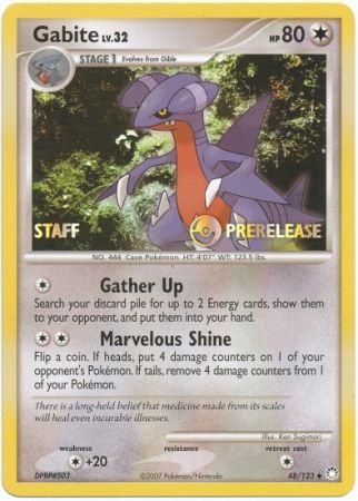 Gabite (48/123) (Staff Prerelease Promo) [Diamond & Pearl: Black Star Promos] | Exor Games Summserside