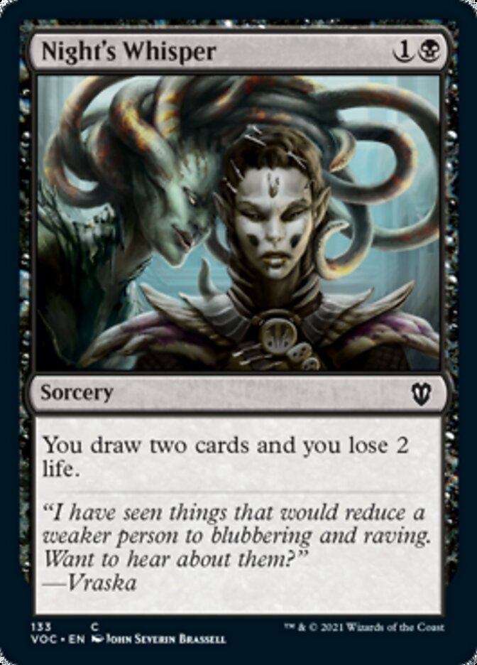 Night's Whisper [Innistrad: Crimson Vow Commander] | Exor Games Summserside