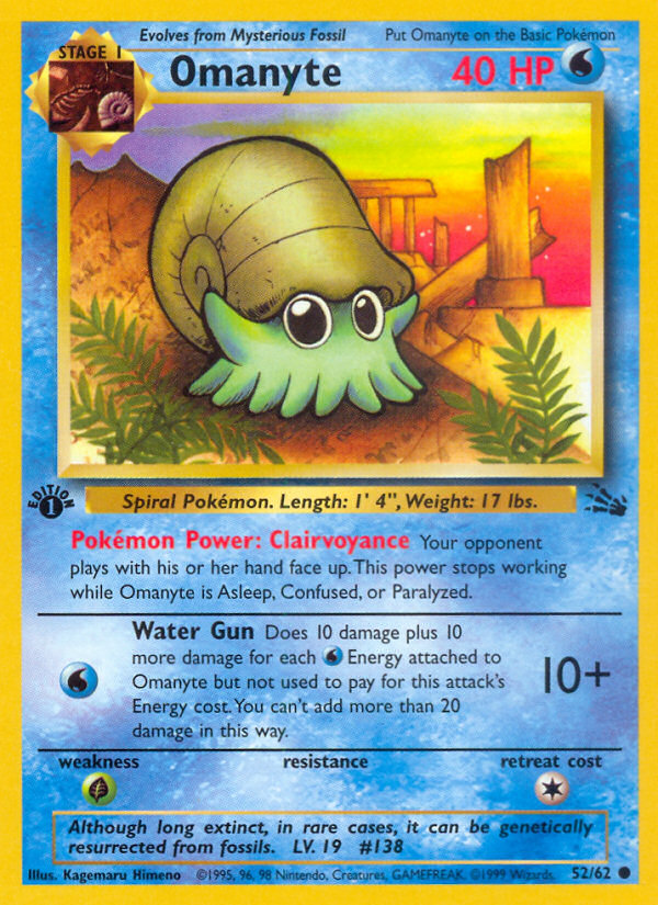 Omanyte (52/62) [Fossil 1st Edition] | Exor Games Summserside