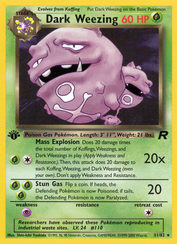 Dark Weezing (31/82) [Team Rocket 1st Edition] | Exor Games Summserside