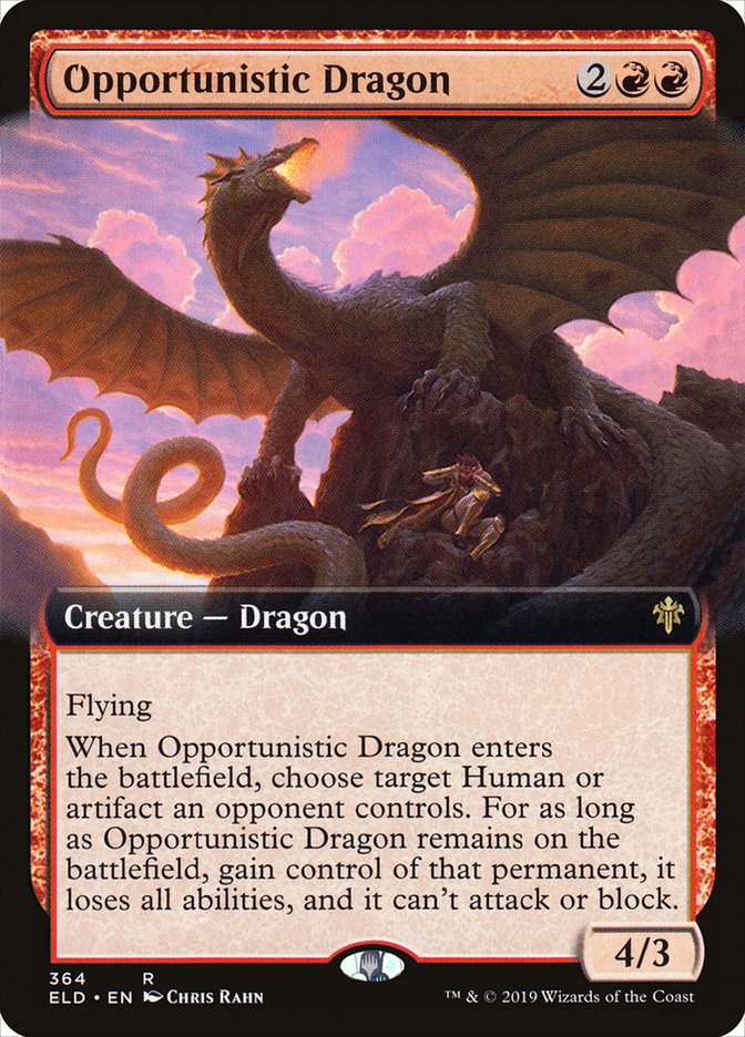 Opportunistic Dragon (Extended Art) [Throne of Eldraine] | Exor Games Summserside