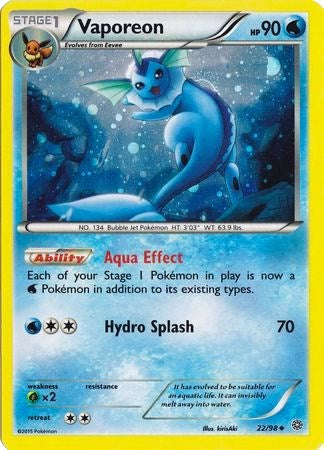 Vaporeon (22/98) (Cosmos Holo) [XY: Ancient Origins] | Exor Games Summserside