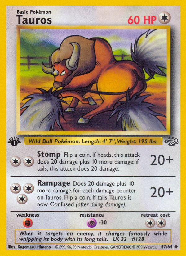 Tauros (47/64) [Jungle 1st Edition] | Exor Games Summserside