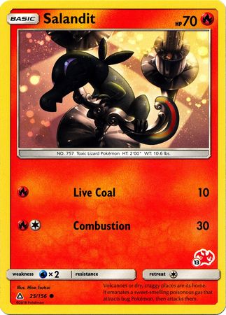 Salandit (25/156) (Charizard Stamp #13) [Battle Academy 2020] | Exor Games Summserside