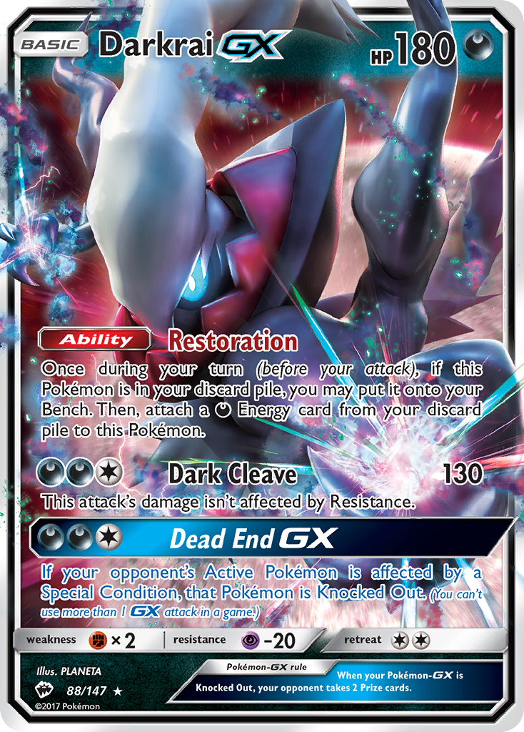 Darkrai GX (88/147) [Sun & Moon: Burning Shadows] | Exor Games Summserside