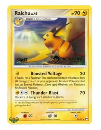 Raichu (27/99) (Staff Prerelease Promo) [Nintendo: Black Star Promos] | Exor Games Summserside