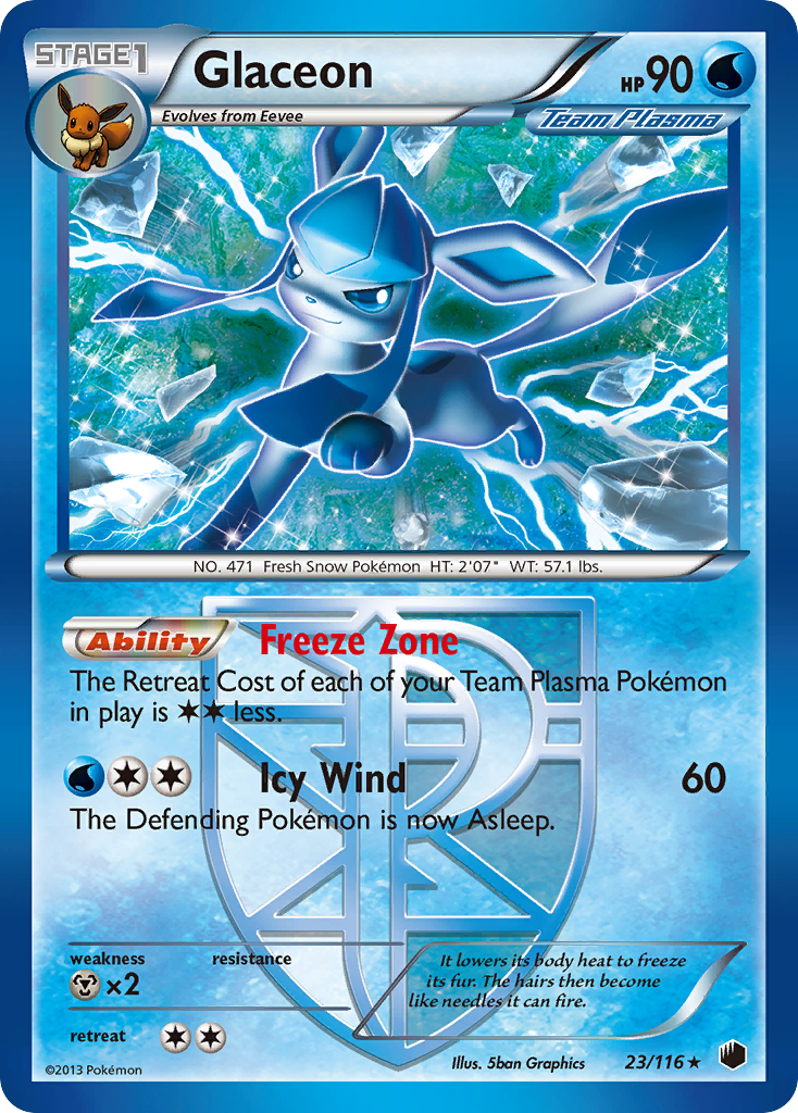 Glaceon (23/116) [Black & White: Plasma Freeze] | Exor Games Summserside