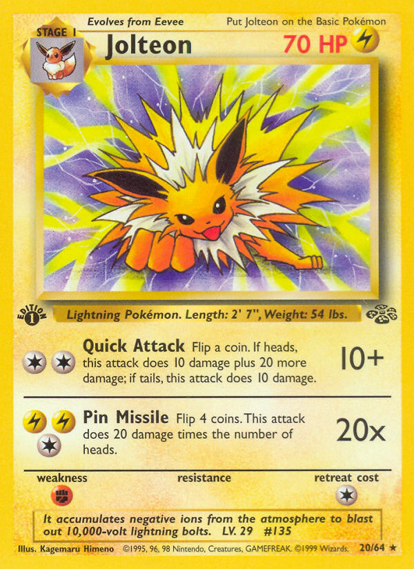 Jolteon (20/64) [Jungle 1st Edition] | Exor Games Summserside