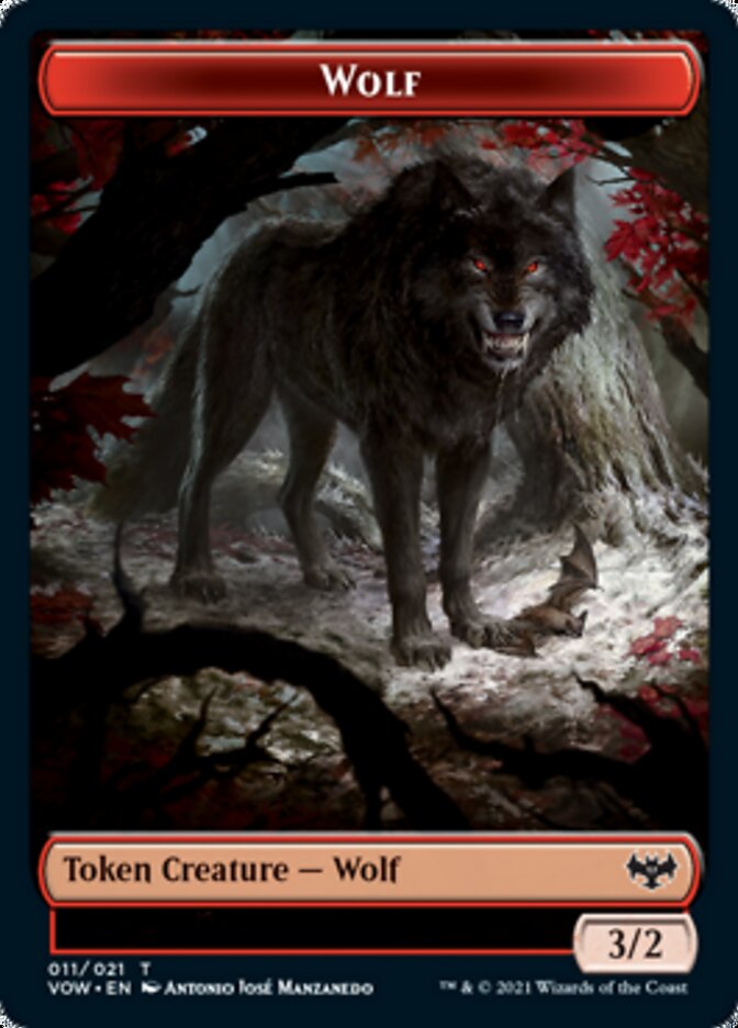 Wolf (011) // Human (010) Double-sided Token [Innistrad: Crimson Vow Tokens] | Exor Games Summserside