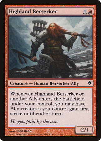Highland Berserker [Zendikar] | Exor Games Summserside