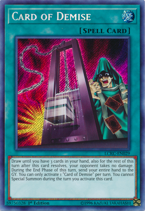 Card of Demise [LCKC-EN029] Secret Rare | Exor Games Summserside