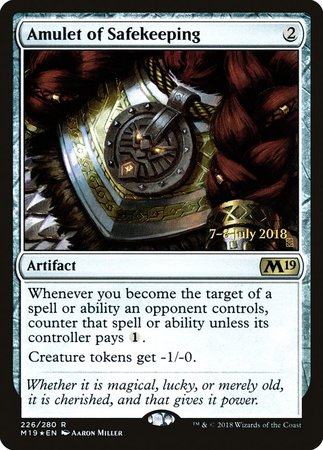 Amulet of Safekeeping [Core Set 2019 Promos] | Exor Games Summserside