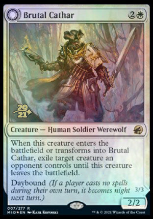 Brutal Cathar // Moonrage Brute [Innistrad: Midnight Hunt Prerelease Promos] | Exor Games Summserside