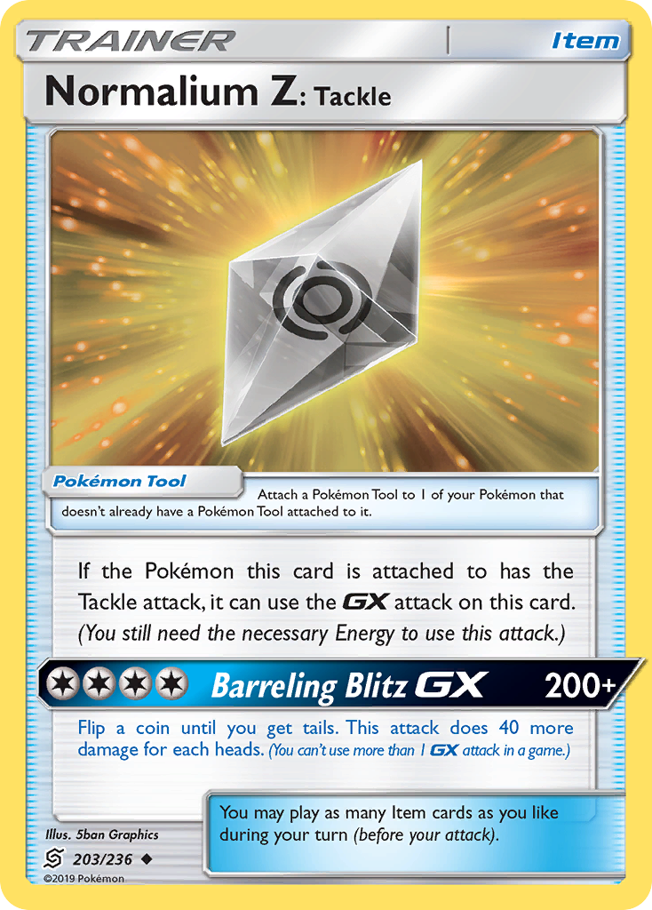 Normalium Z: Tackle (203/236) [Sun & Moon: Unified Minds] | Exor Games Summserside