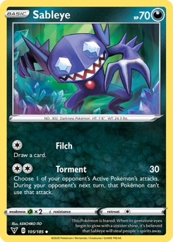 Sableye (105/185) [Sword & Shield: Vivid Voltage] | Exor Games Summserside