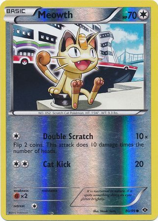 Meowth (80/99) (Mirror Reverse Holo) [Black & White: Next Destinies] | Exor Games Summserside