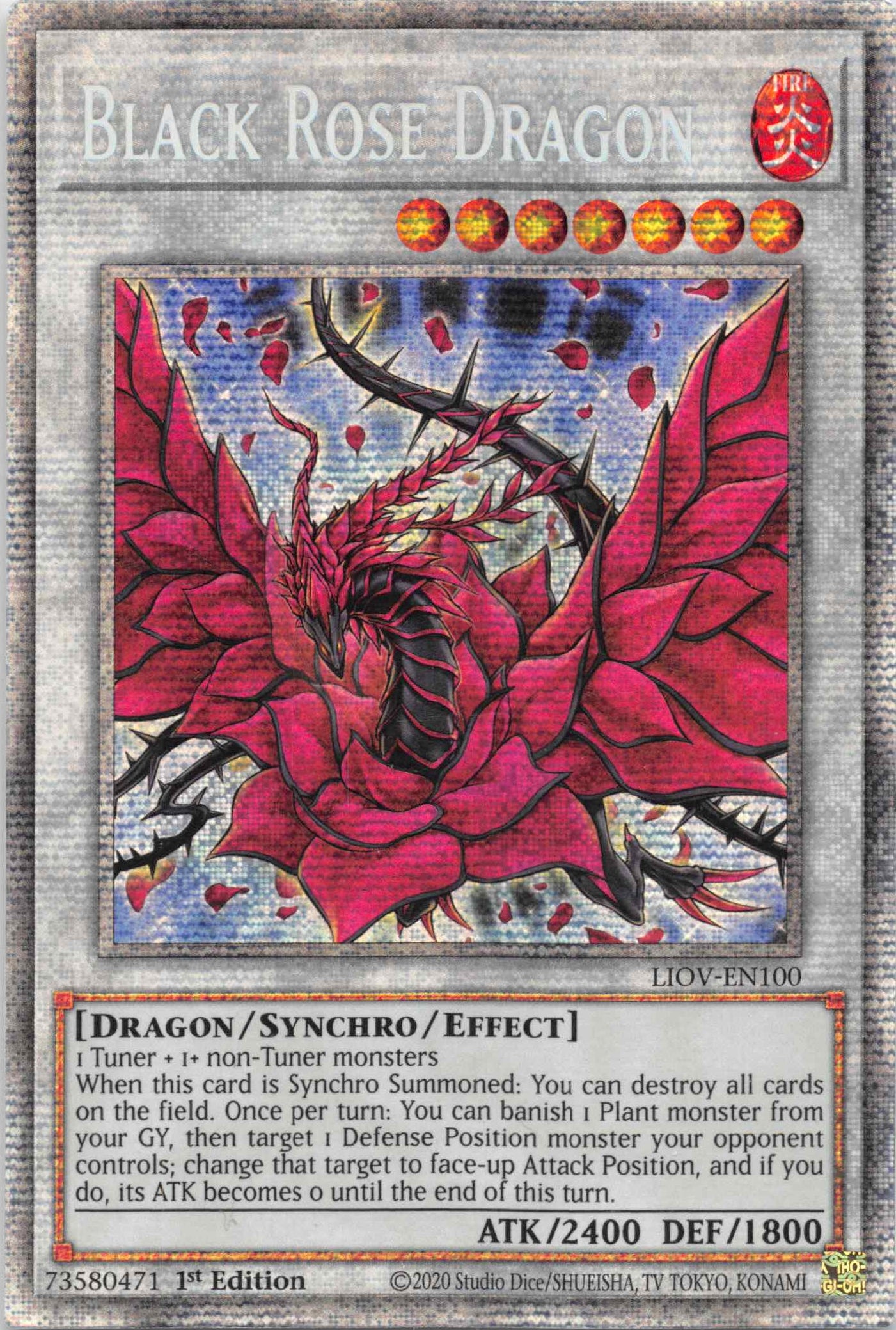 Black Rose Dragon [LIOV-EN100] Starlight Rare | Exor Games Summserside