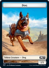 Dog // Saproling Double-sided Token [Core Set 2021 Tokens] | Exor Games Summserside