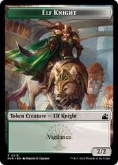 Elf Knight // Spirit (0004) Double-Sided Token [Ravnica Remastered Tokens] | Exor Games Summserside