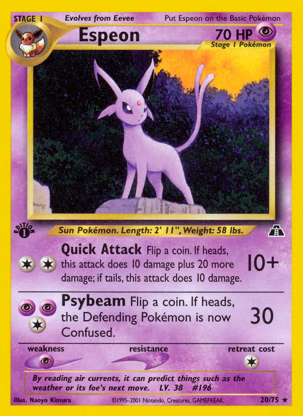 Espeon (20/75) [Neo Discovery 1st Edition] | Exor Games Summserside