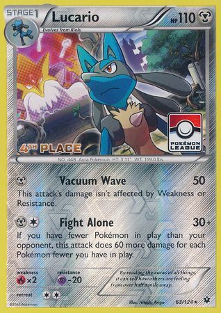 Lucario (63/124) (League Promo 4th Place) [XY: Fates Collide] | Exor Games Summserside