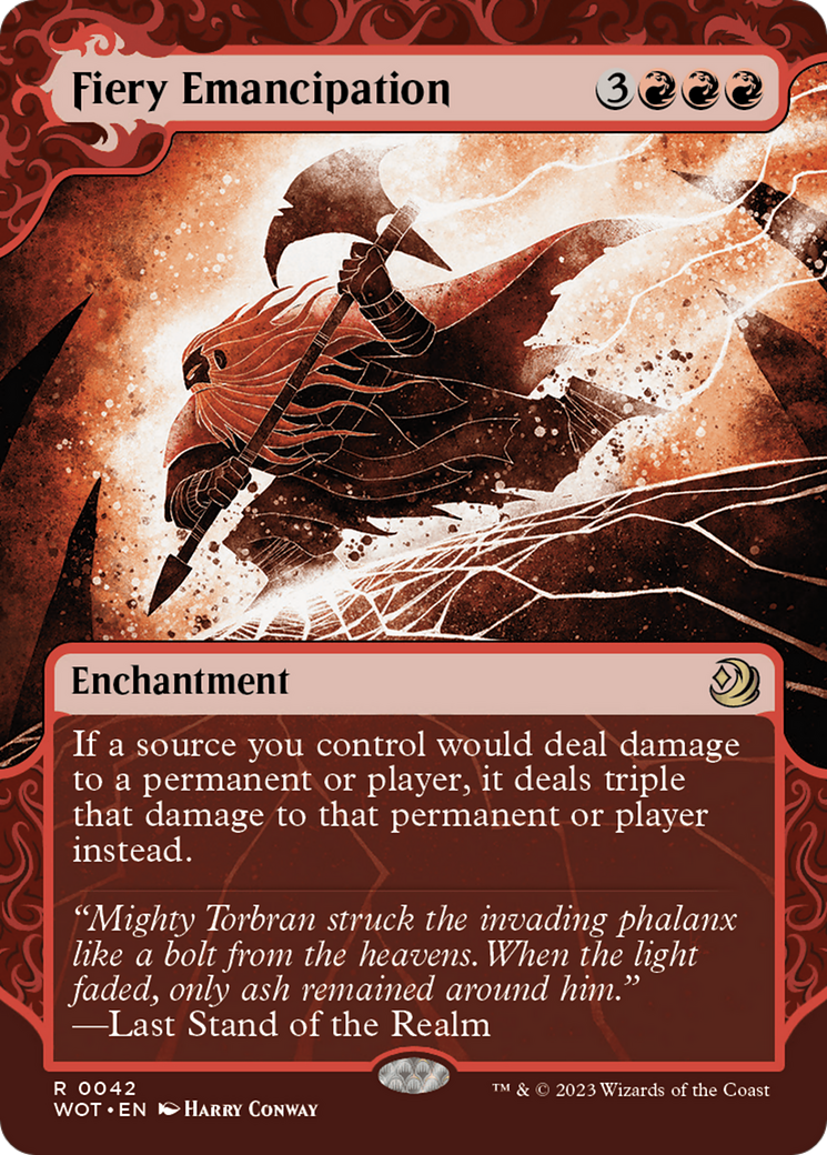 Fiery Emancipation [Wilds of Eldraine: Enchanting Tales] | Exor Games Summserside