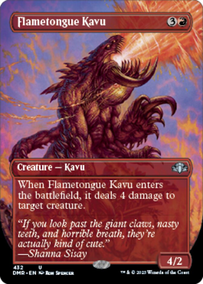 Flametongue Kavu (Borderless Alternate Art) [Dominaria Remastered] | Exor Games Summserside