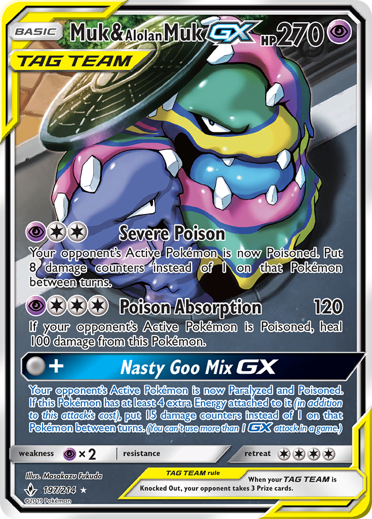 Muk & Alolan Muk GX (197/214) [Sun & Moon: Unbroken Bonds] | Exor Games Summserside