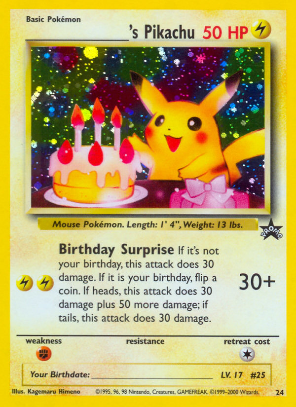 _____'s Pikachu (24) (Birthday Pikachu) [Wizards of the Coast: Black Star Promos] | Exor Games Summserside
