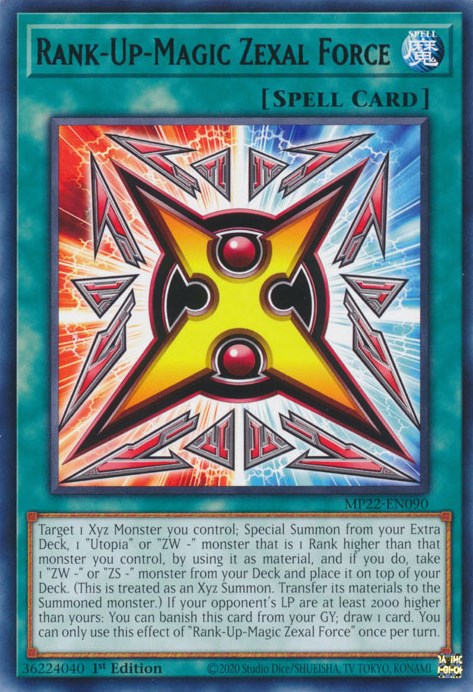 Rank-Up-Magic Zexal Force [MP22-EN090] Rare | Exor Games Summserside