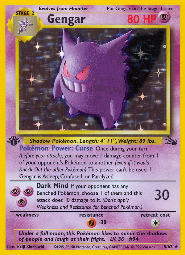 Gengar (5/62) [Fossil 1st Edition] | Exor Games Summserside