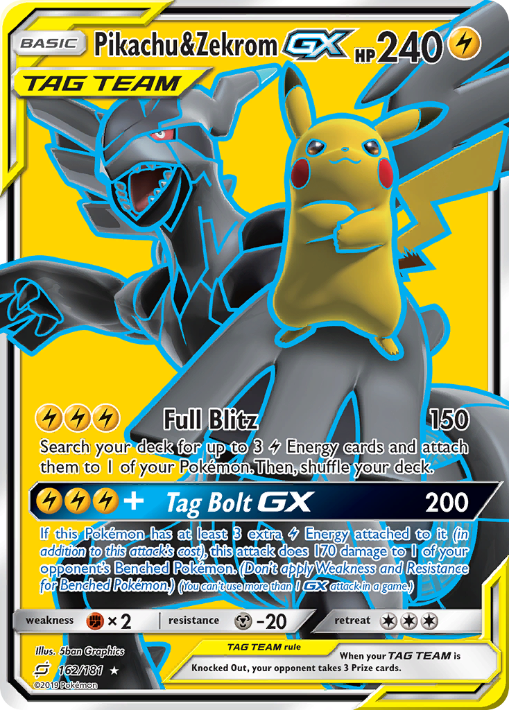 Pikachu & Zekrom GX (162/181) [Sun & Moon: Team Up] | Exor Games Summserside