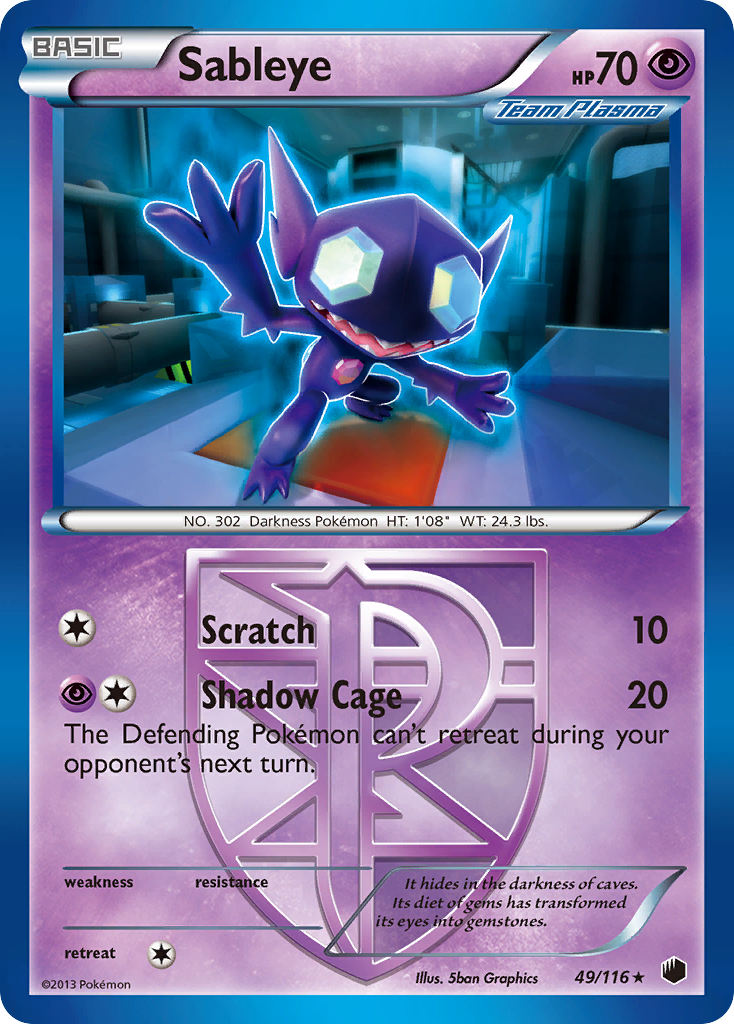 Sableye (49/116) [Black & White: Plasma Freeze] | Exor Games Summserside