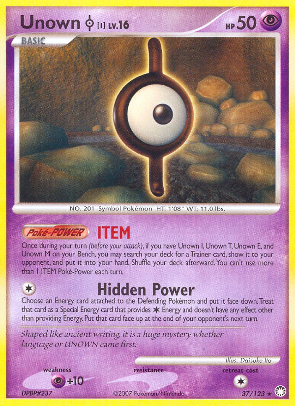 Unown I (37/123) [Diamond & Pearl: Mysterious Treasures] | Exor Games Summserside