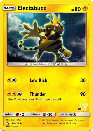 Electabuzz (43/156) (Pikachu Stamp #58) [Battle Academy 2020] | Exor Games Summserside