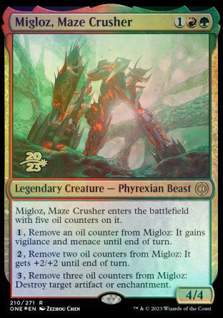 Migloz, Maze Crusher [Phyrexia: All Will Be One Prerelease Promos] | Exor Games Summserside